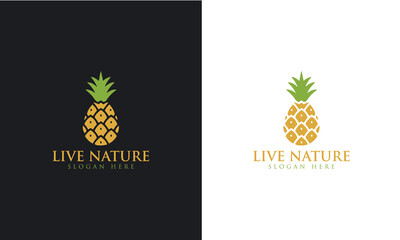 Pineapple Icon minimalist logo design vector.