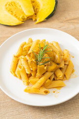 pumpkin penne pasta alfredo sauce