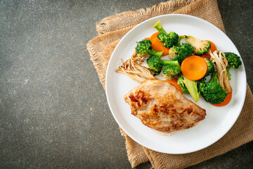 grilled chicken steak with vegetable
