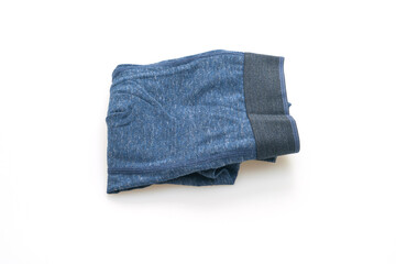 blue men underwear on white background