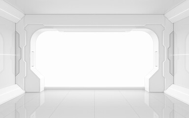 White empty futuristic room, 3d rendering. © Vink Fan