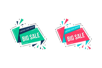 big sale element banner design, graphic element. Big set of beautiful yellow discount and promotion banners. Advertising element. Sale banner tag. Sale banner art. Vector illustration