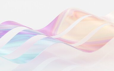 Gradient glass with white background, 3d rendering.