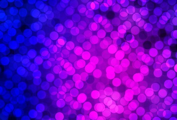 Dark Purple, Pink vector background with bubbles.