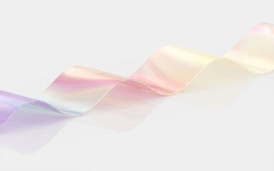 Gradient glass with white background, 3d rendering.