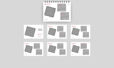 Business calendar, corporate desk calendar template, modern calendar, wall calendar design, company profile, company proposal geometric shape poster design, brochure, flyer abstract magazine A5 page