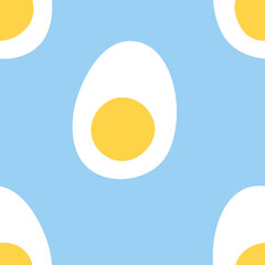 Hand drawn seamless pattern with eggs. Vector artistic drawing food. Flat illustration breakfast
