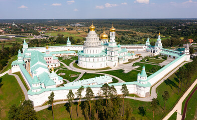 Drone view of the Resurrection New Jerusalem Stavropigial Monastery in the city of Istra, Russia