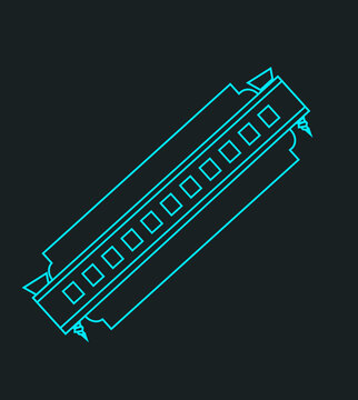 arm&oacute;nica blues dibujo lineal simple