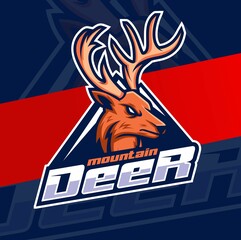 hunter deer head mascot character logo design for hunter logo idea