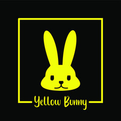 Yellow bunny logo with black background