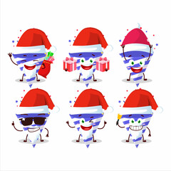 Fototapeta premium Santa Claus emoticons with blue firecracker cartoon character