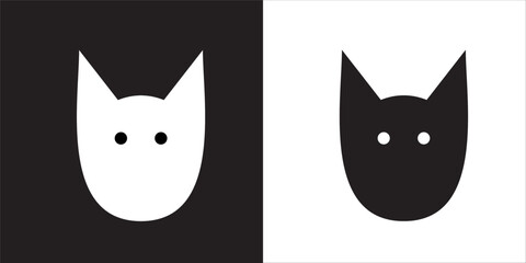 Cat logo with black and white background