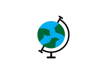 Flat Globe Icon For Education