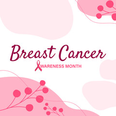 Breast cancer awareness day square banner background