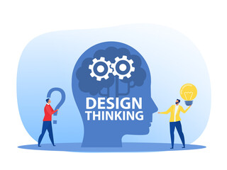 New idea engineering, business model innovation and design thinking concept. Design thinking vector illustrator.