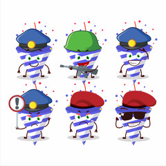 A dedicated Police officer of blue firecracker mascot design style