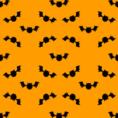 Obraz na płótnie Canvas bat icon vector for halloween day with orange background,halloween vector concept