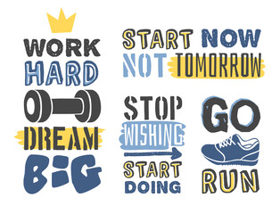 Text templates for design, Sport Motivation Quote, Positive typography for poster, t-shirt or card