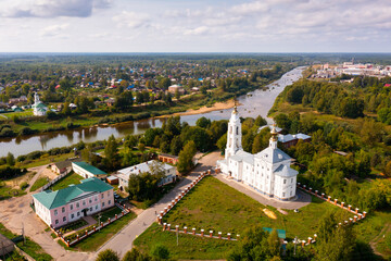 Bird's eye view of Buy, town in Kostroma oblast. Cathedral of the Annunciation can be seen from...