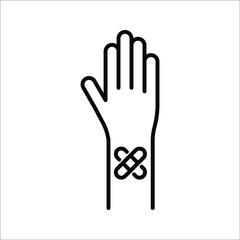 Obraz premium Adhesive plaster line and glyph icon, emergency and medicine, vector illustration on white background eps 10