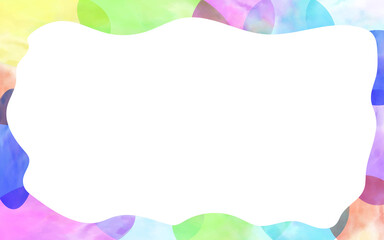 カラフル水彩グラデーション抽象フレーム背景素材