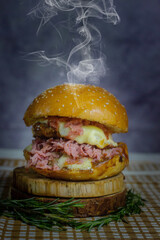 hamburger on a plate