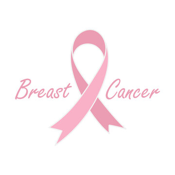 Breast Cancer awareness ribbon. Hand drawn Vector illustration