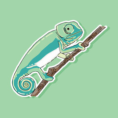 chameleon cartoon design © barnawi