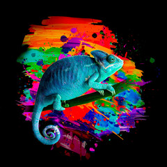 abstract background with chameleon color art © reznik_val