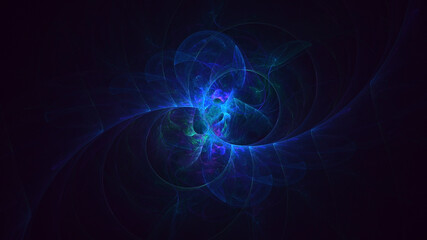 3D rendering abstract multicolor fractal light background
