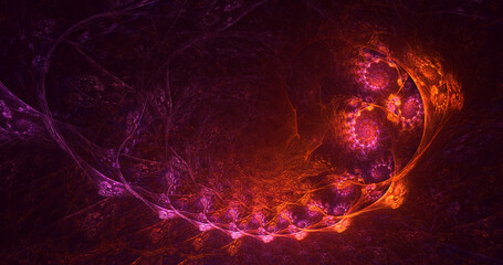 3D rendering abstract colorful fractal light background
