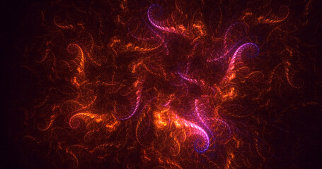 3D rendering abstract colorful fractal light background