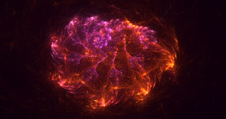 3D rendering abstract colorful fractal light background