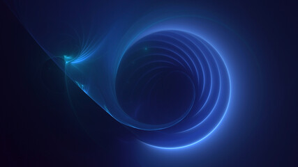 3D rendering abstract blue fractal light background