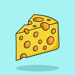 Cheese cartoon icon illustration Vector