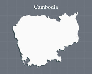 Vector map Cambodia, template Asia outline country