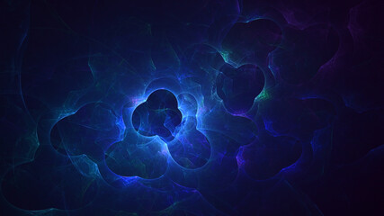 3D rendering abstract colorful fractal light background