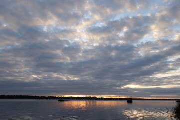 sunset over the river