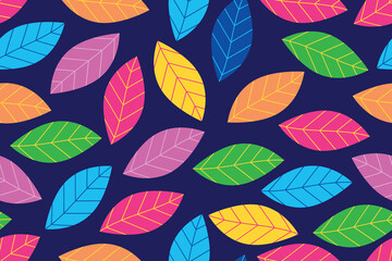 Leaf seamless pattern vector design