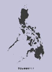 Vector map country Philippines divided on regions