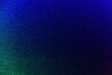 Illuminated neon background. Blue glitter background with green and light blue backlight. Modern trendy backdrop.