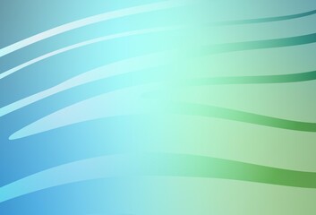 Light Blue, Green vector background with bent lines.