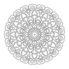 Mandala pattern black and white good mood