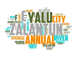 Fototapeta premium zhalantun wordcloud concept, wordart, forest,trees,asia,zhalantun