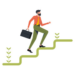 running man up the career ladder