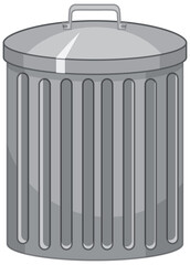 Trash can in cartoon style on white background