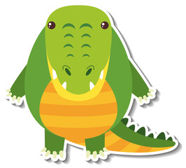 A cute chubby crocodile cartoon animal sticker