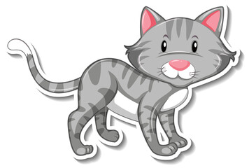 A sticker template of cat cartoon character