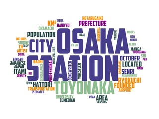Fototapeta premium toyonaka wordcloud concept, wordart, japan,toyonaka,travel,osaka